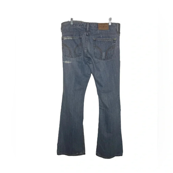Hollister Low-Rise Y2K Denim Distressed Flare 9 - Picture 4 of 4
